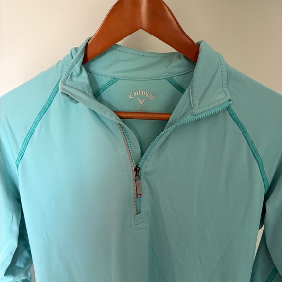 Callaway Aqua Long Sleeve Quarter-Zip Top Golf Athletic Women's Shirt Top - Picture 3 of 6